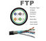 Cat5e FTP PVC Network Cable Double Jacket กันน้ำพร้อม Solid Bare Copper